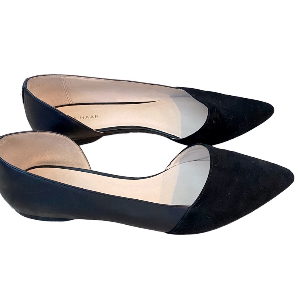 Cole Haan Pointed Toe Hepworth Skimmer D’orsay Flats 6.5 pre worn good condition